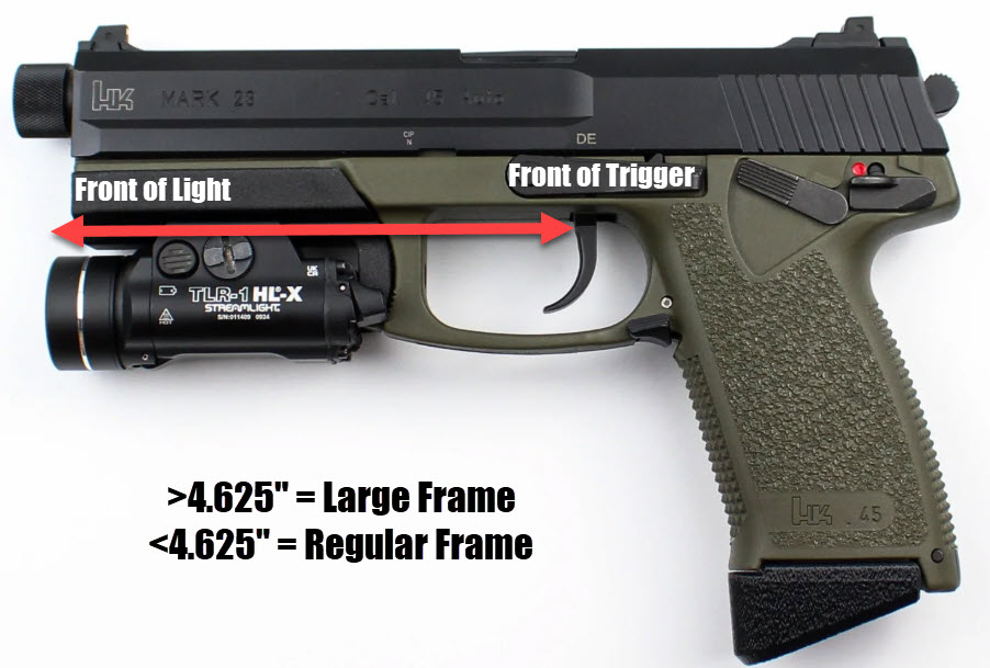 Large frame gun measurement diagram