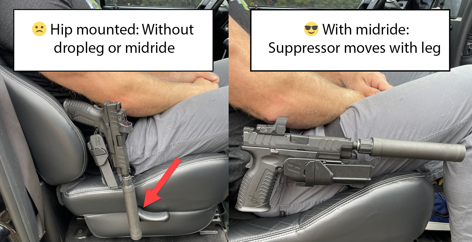 Without dropleg vs with dropleg